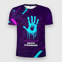 Футболка спортивная мужская Символ Death Stranding в неоновых цветах на темном, цвет: 3D-принт