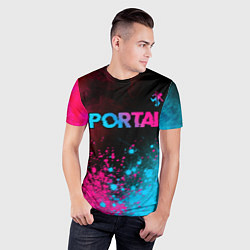 Футболка спортивная мужская Portal Neon Gradient, цвет: 3D-принт — фото 2