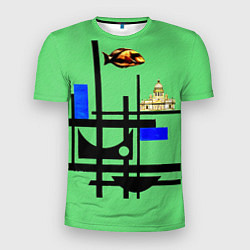 Футболка спортивная мужская Дома и линии, цвет: 3D-принт