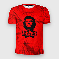 Мужская спорт-футболка Че Гевара - на красном фоне