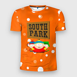 Мужская спорт-футболка Южный Парк на фоне кружков