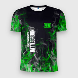 Мужская спорт-футболка Pubg - зелёное пламя