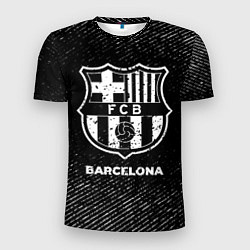 Футболка спортивная мужская Barcelona с потертостями на темном фоне, цвет: 3D-принт