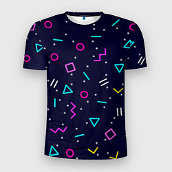 Мужская спорт-футболка Neon geometric shapes