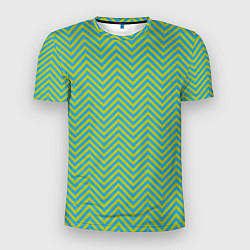 Футболка спортивная мужская Зеленые зигзаги, цвет: 3D-принт