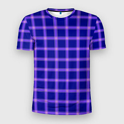 Мужская спорт-футболка Фиолетовый клетчатый узор