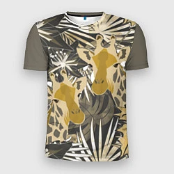 Футболка спортивная мужская Жирафы в тропиках, цвет: 3D-принт