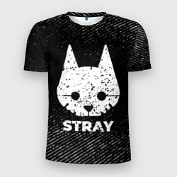 Футболка спортивная мужская Stray с потертостями на темном фоне, цвет: 3D-принт