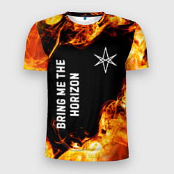 Мужская спорт-футболка Bring Me the Horizon и пылающий огонь