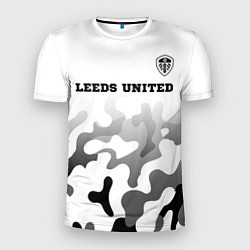 Футболка спортивная мужская Leeds United sport на светлом фоне: символ сверху, цвет: 3D-принт