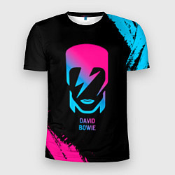 Футболка спортивная мужская David Bowie - neon gradient, цвет: 3D-принт