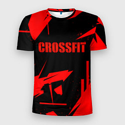 Футболка спортивная мужская Кроссфит - красная абстракция, цвет: 3D-принт