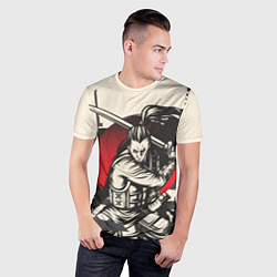 Футболка спортивная мужская Воин-самурай в деле, цвет: 3D-принт — фото 2