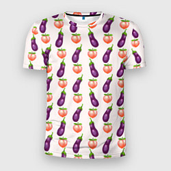 Мужская спорт-футболка Баклажаны и персики паттерн