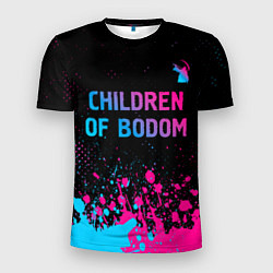 Футболка спортивная мужская Children of Bodom - neon gradient: символ сверху, цвет: 3D-принт