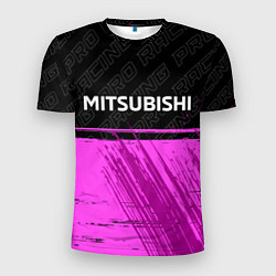 Футболка спортивная мужская Mitsubishi pro racing: символ сверху, цвет: 3D-принт