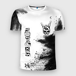 Мужская спорт-футболка Sex Pistols и рок символ на светлом фоне