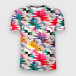 Мужская спорт-футболка Многоцветный абстрактный геометрический
