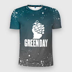Футболка спортивная мужская Green day - брызги, цвет: 3D-принт