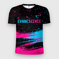 Футболка спортивная мужская Evanescence - neon gradient: символ сверху, цвет: 3D-принт