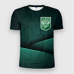 Мужская спорт-футболка Зеленый герб России