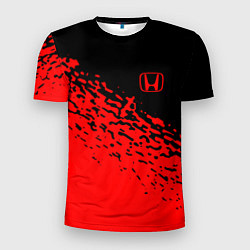 Футболка спортивная мужская Honda - красные брызги, цвет: 3D-принт