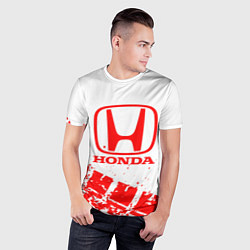 Футболка спортивная мужская Honda - красный след шины, цвет: 3D-принт — фото 2