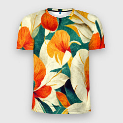 Мужская спорт-футболка Винтажный цветочный рисунок