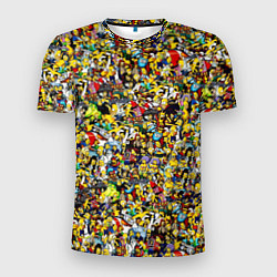 Мужская спорт-футболка Симпсоны все Герои