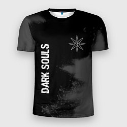 Мужская спорт-футболка Dark Souls glitch на темном фоне: символ и надпись