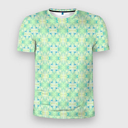 Мужская спорт-футболка Нежно-салатовый абстрактный паттерн