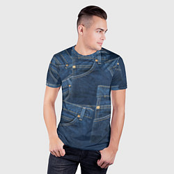Футболка спортивная мужская Джинсовка jeans, цвет: 3D-принт — фото 2