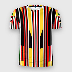 Мужская спорт-футболка Геометрические цветные фигуры полосы geometry