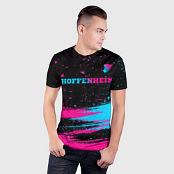Футболка спортивная мужская Hoffenheim - neon gradient: символ сверху, цвет: 3D-принт — фото 2