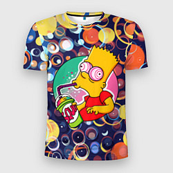 Футболка спортивная мужская Bart Simpson пьёт лимонад, цвет: 3D-принт