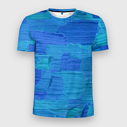 Мужская спорт-футболка Синие мазки краски