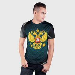 Футболка спортивная мужская Герб России из золота, цвет: 3D-принт — фото 2