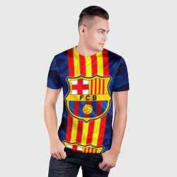 Футболка спортивная мужская Фк Барселона Лого, цвет: 3D-принт — фото 2