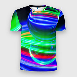 Мужская спорт-футболка Волнообразные абстрактные линии и шары