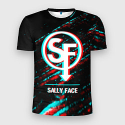 Футболка спортивная мужская Sally Face в стиле glitch и баги графики на темном, цвет: 3D-принт