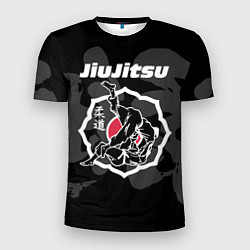 Футболка спортивная мужская Jiu-jitsu throw logo, цвет: 3D-принт