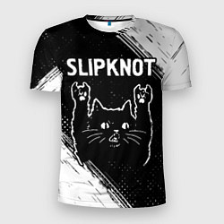 Футболка спортивная мужская Группа Slipknot и рок кот, цвет: 3D-принт