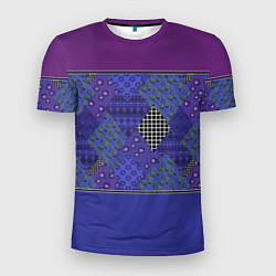 Мужская спорт-футболка Combined burgundy-blue pattern with patchwork