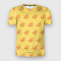 Мужская спорт-футболка Апельсин Паттерн - Желтая версия