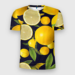 Футболка спортивная мужская Лимонные дольки, цвет: 3D-принт