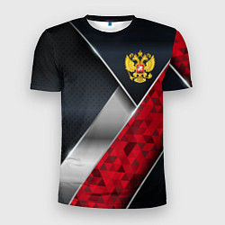 Мужская спорт-футболка Red & black Russia
