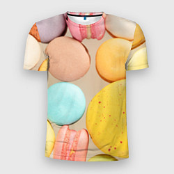 Мужская спорт-футболка Разноцветные пирожные Макарон