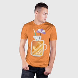 Футболка спортивная мужская Апельсиновый сок - Оранжевая версия, цвет: 3D-принт — фото 2