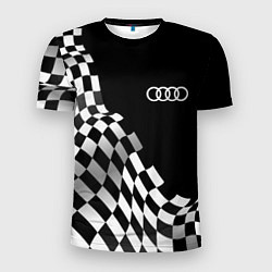 Мужская спорт-футболка Audi racing flag