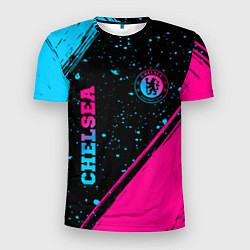 Футболка спортивная мужская Chelsea - neon gradient: надпись, символ, цвет: 3D-принт